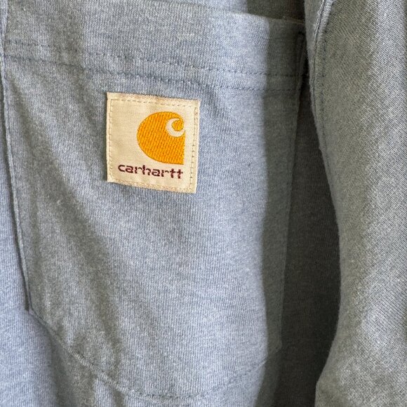 Carhartt Loose Fit 3-Button Polo Shirt Pocket Logo  Blue Men's Size 3XL - Picture 3 of 6